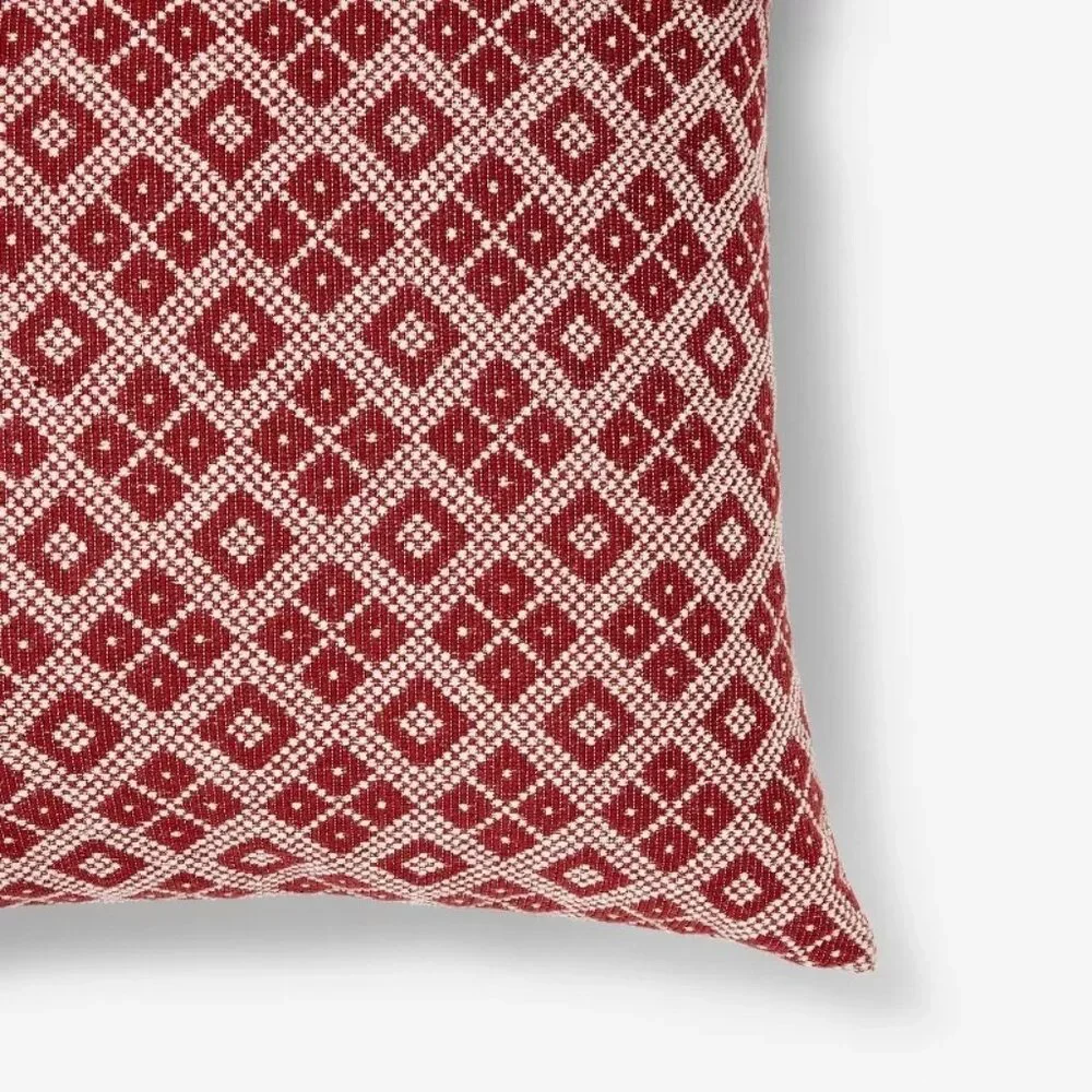 Oversized Woven Fair Isle Square Throw Pillow Red‎ - Threshold Studio McGee 2024